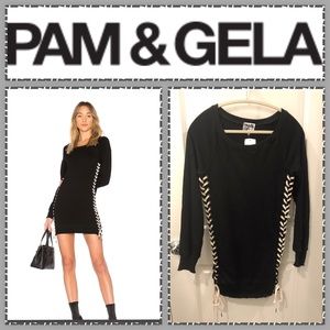 PAM & GELA- LaceUp Sideseam Sweatshirt Dress (NWT)